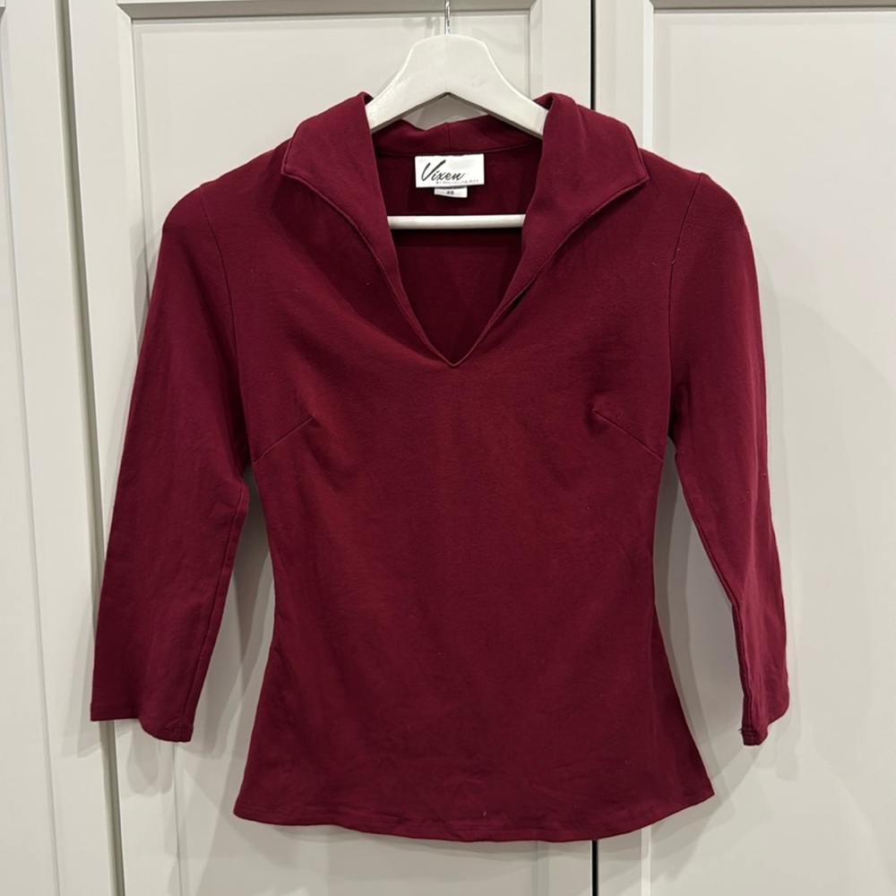VIXEN TOP IN Burgundy - Size XS